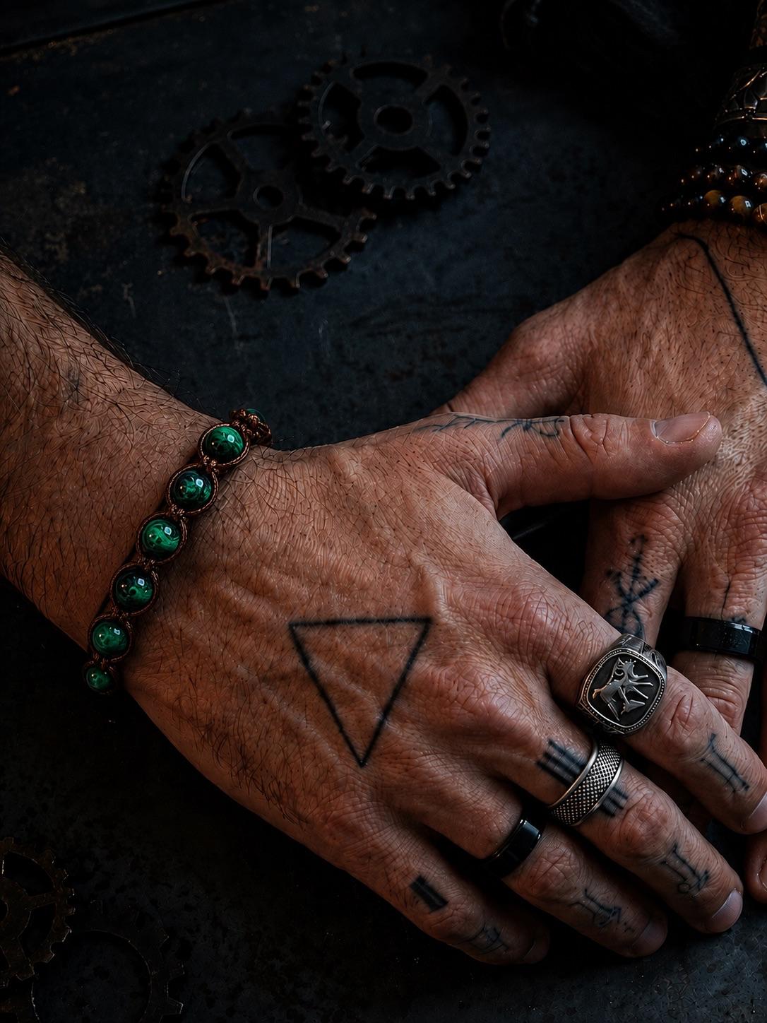 Bracciale Nexus Occhio di Tigre Verde – Pietra Naturale, Fatto a Mano