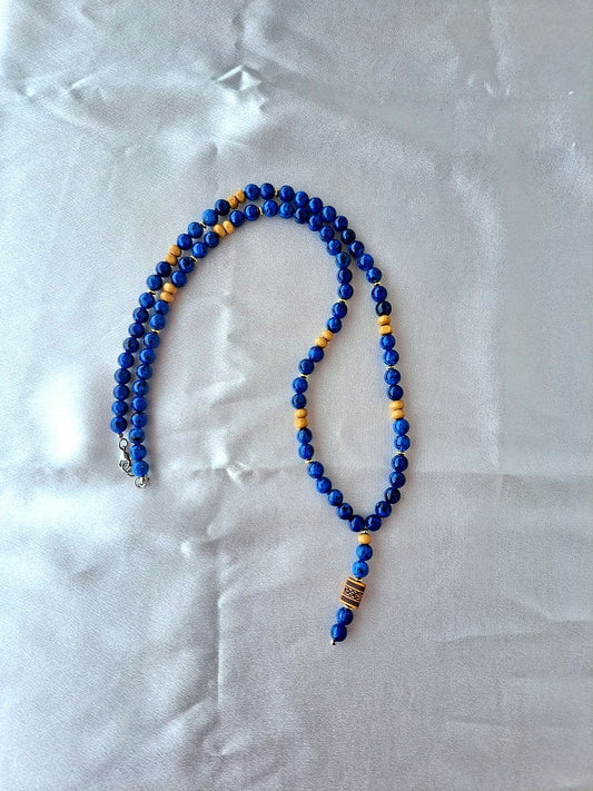 Collana Uomo ARKAN – Pietre Naturali Agata Blu | Artigianale