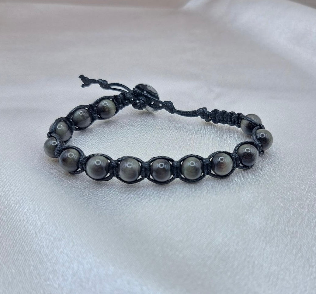 Bracciale Nexus Occhio di Gatto Grigio – Pietra Naturale, Fatto a Mano