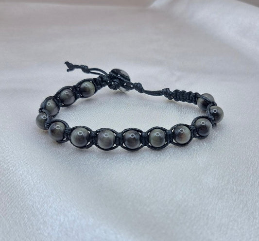 Bracciale Nexus Occhio di Gatto Grigio – Pietra Naturale, Fatto a Mano