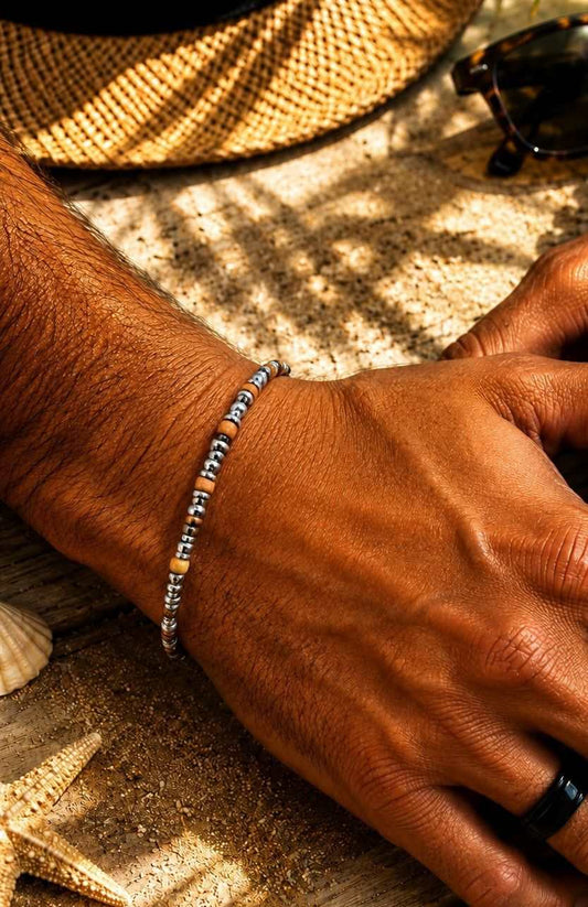 Bracciale NETTUNO — Occhio di Tigre & Ematite