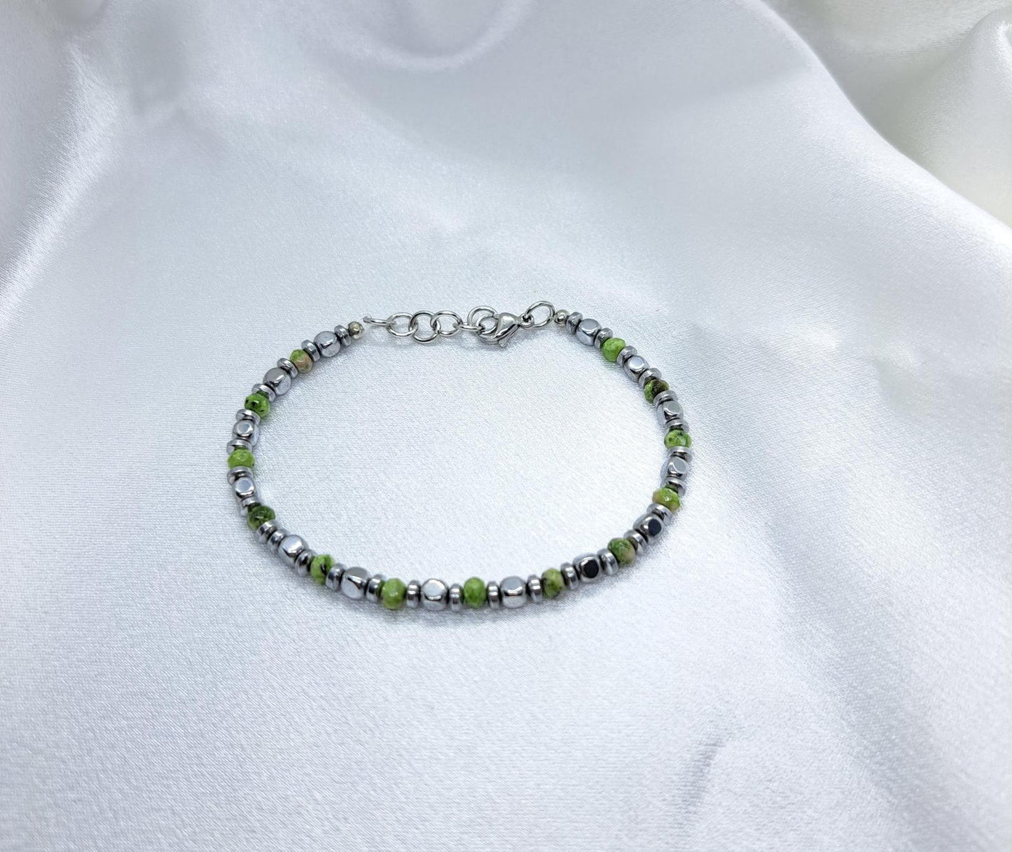 Bracciale NETTUNO — Unakite & Ematite