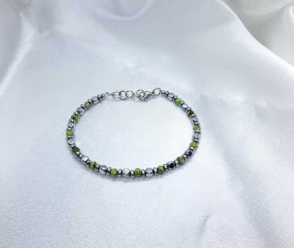 Bracciale NETTUNO — Unakite & Ematite