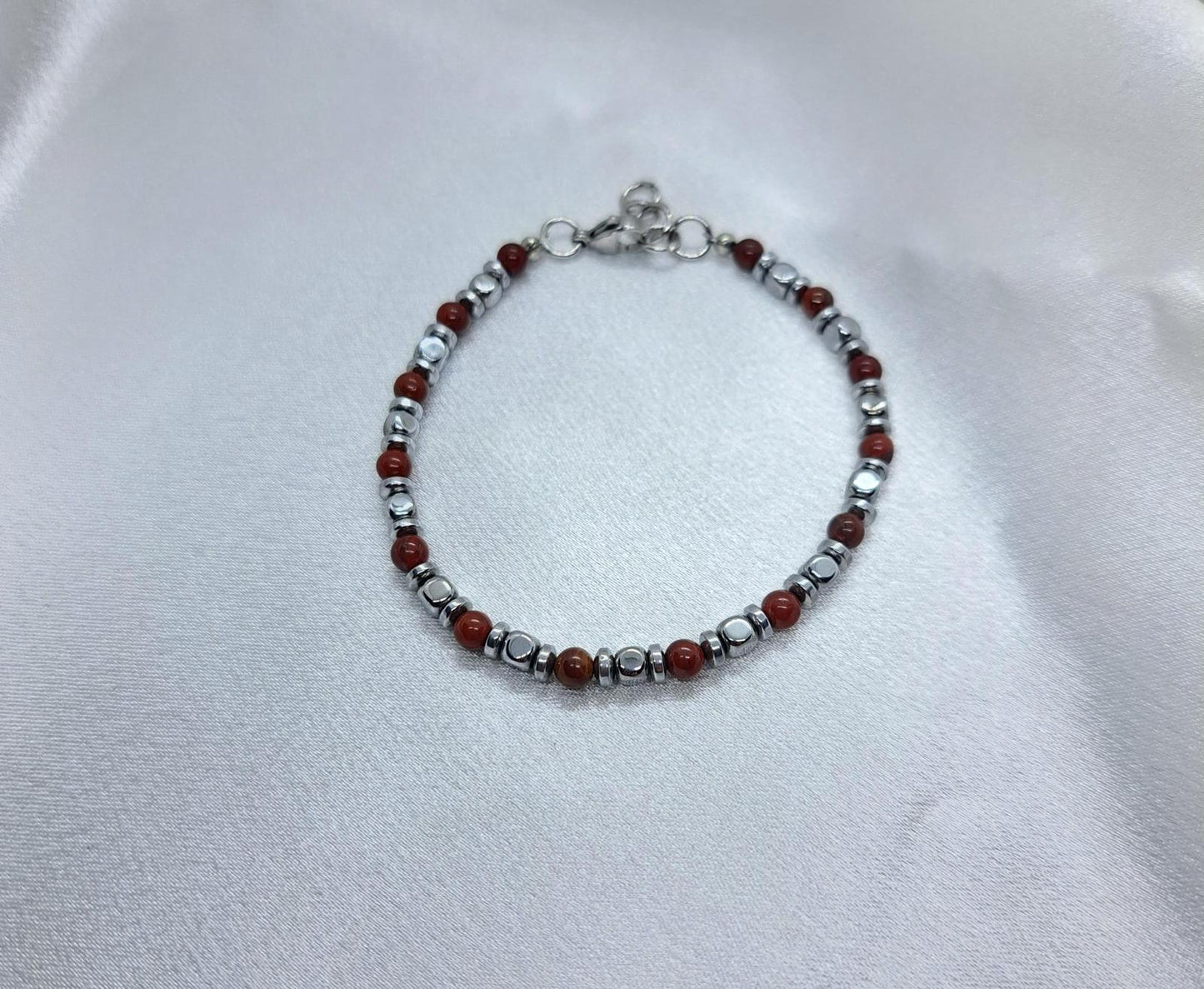 Bracciale NETTUNO — Agata Rossa & Ematite