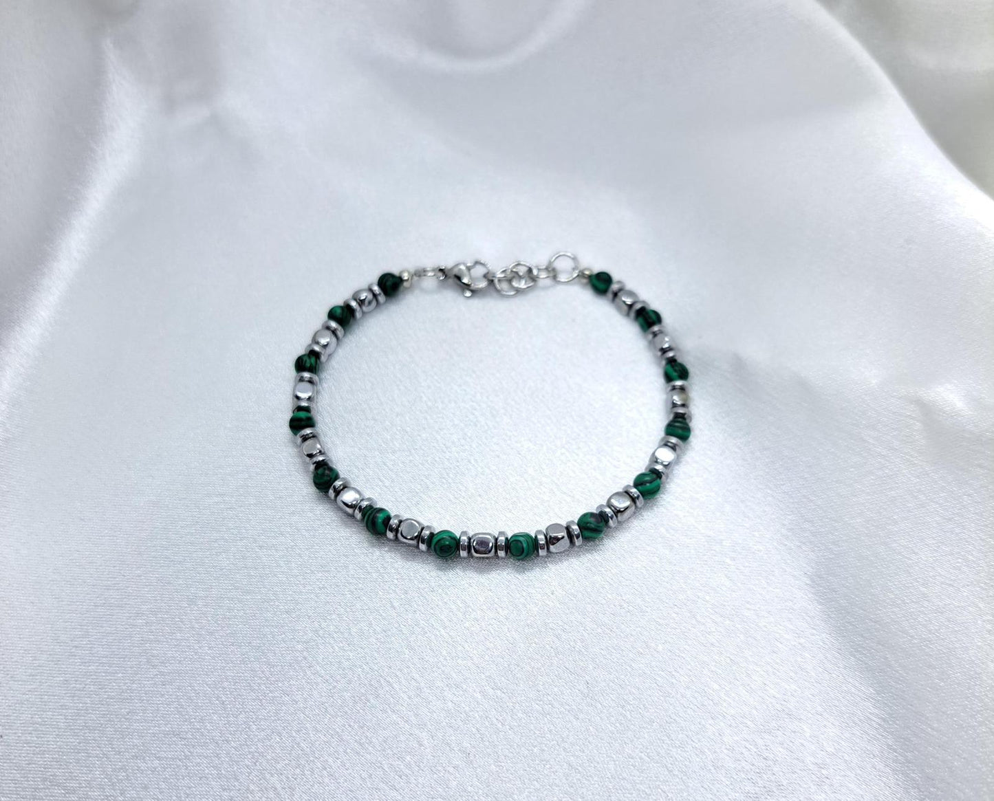 Bracciale NETTUNO — Malachite & Ematite