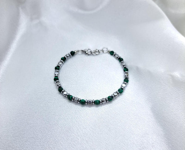 Bracciale NETTUNO — Malachite & Ematite