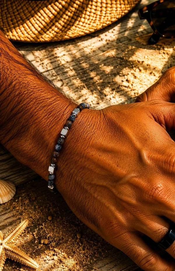 Bracciale NETTUNO — Ematite, Occhio di Tigre & Agata