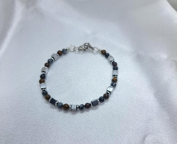 Bracciale NETTUNO — Ematite, Occhio di Tigre & Agata