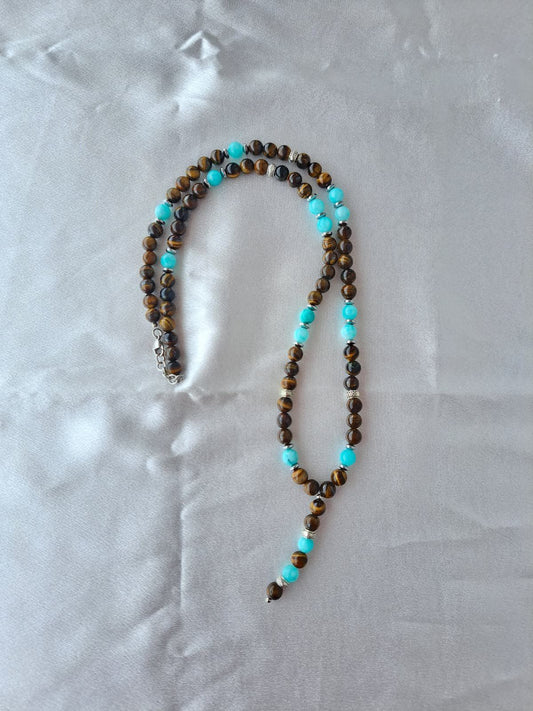 Collana Uomo - Pietre Naturali di Ematite e Turchese