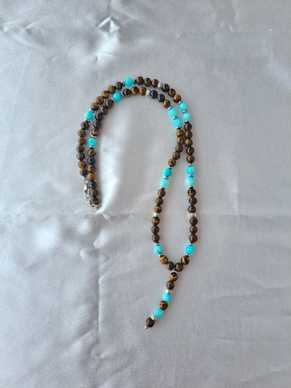 Collana Uomo - Pietre Naturali di Ematite e Turchese