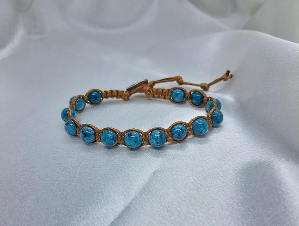Bracciale Nexus Agata Venata Blu – Pietra Naturale, Fatto a Mano