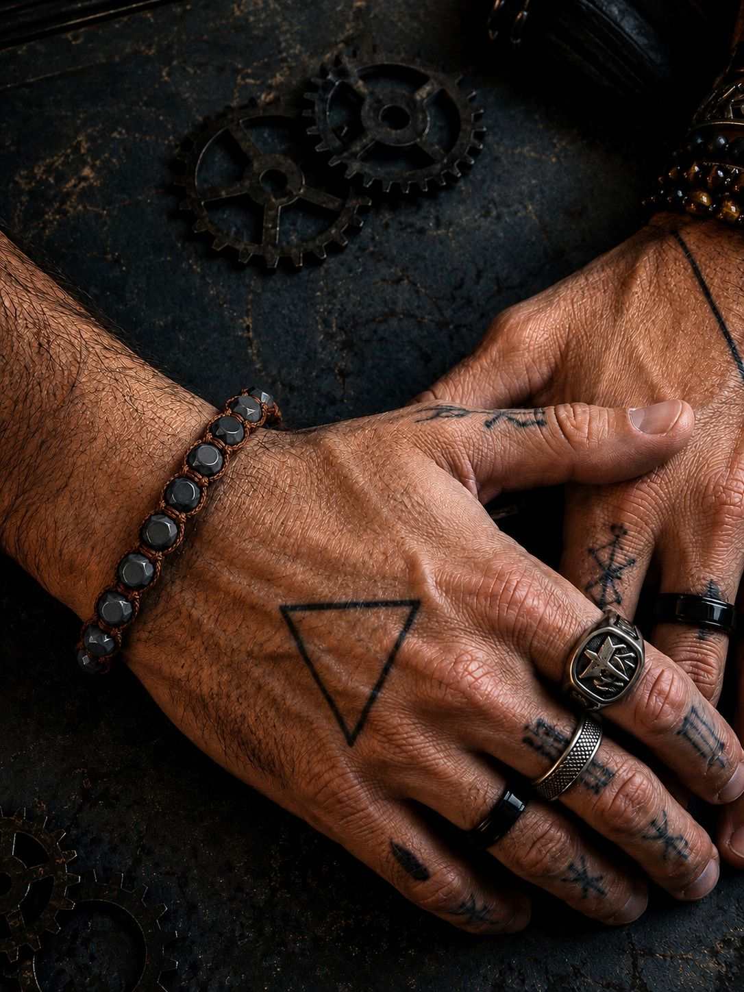 Bracciale Nexus Ematite – Pietra Naturale, Fatto a Mano
