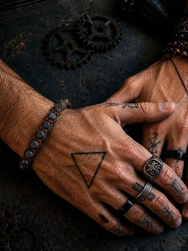 Bracciale Nexus Ematite – Pietra Naturale, Fatto a Mano