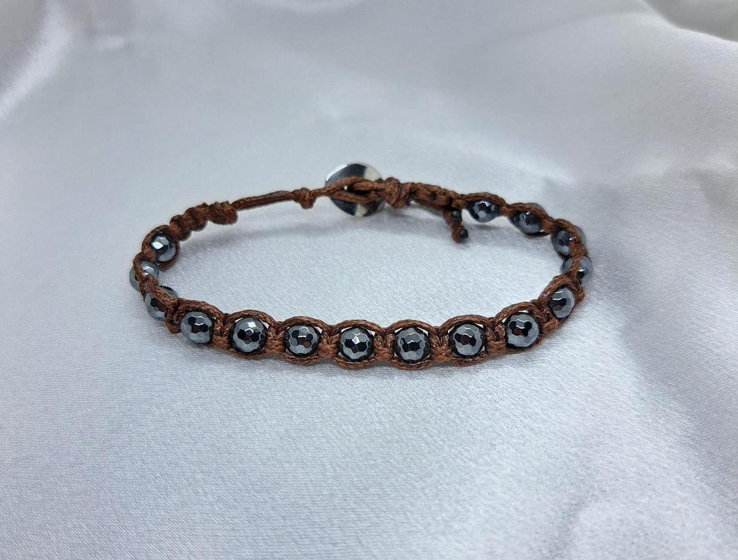 Bracciale Nexus Ematite – Pietra Naturale, Fatto a Mano