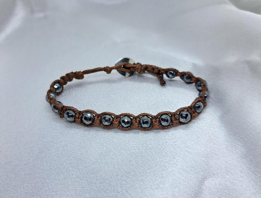 Bracciale Nexus Ematite – Pietra Naturale, Fatto a Mano