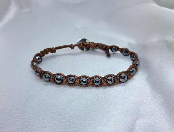 Bracciale Nexus Ematite – Pietra Naturale, Fatto a Mano