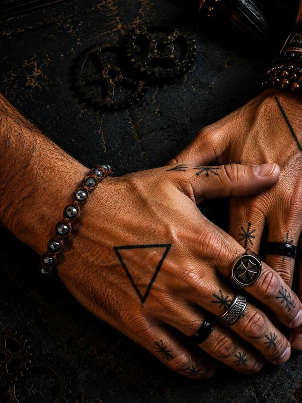 Bracciale Nexus Ematite – Pietra Naturale, Fatto a Mano