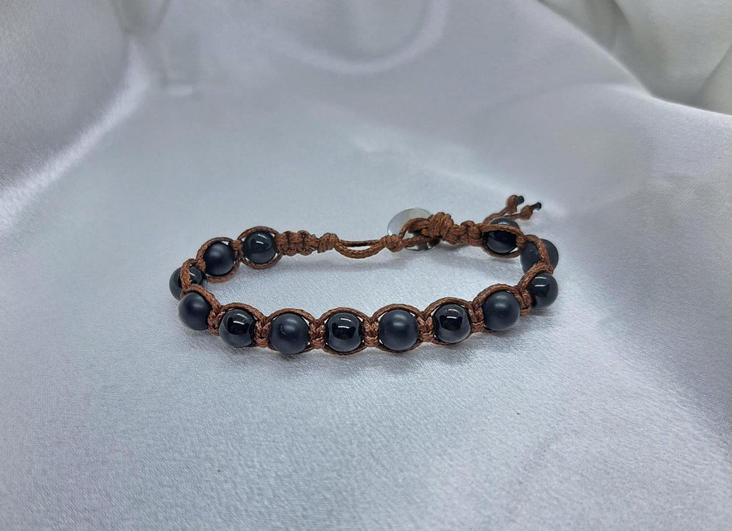 Bracciale Nexus Onice Nera – Pietra Naturale, Fatto a Mano