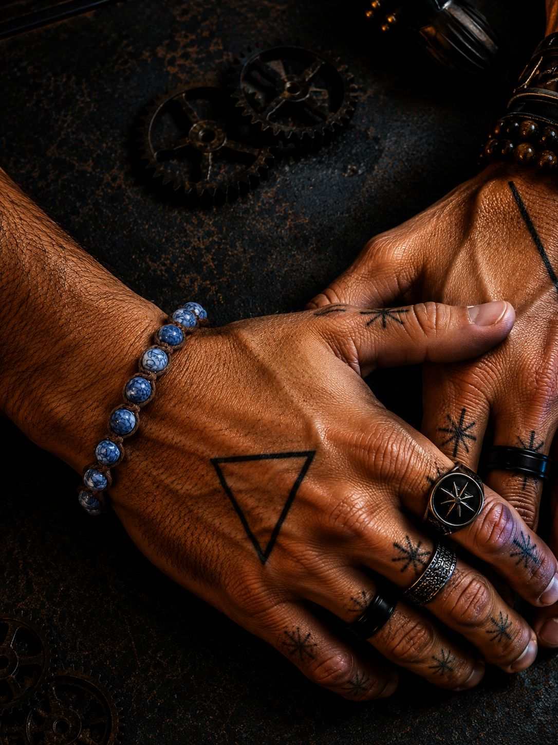 Bracciale Nexus Agata Venata di Drago Blu – Pietra Naturale, Fatto a Mano