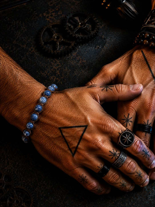 Bracciale Nexus Agata Venata di Drago Blu – Pietra Naturale, Fatto a Mano