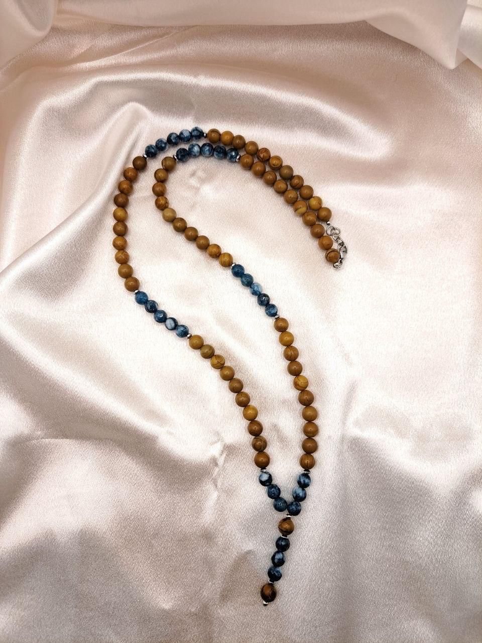 Collana ARKAN - Pietre Naturali di Occhio di Tigre e Agata Blu
