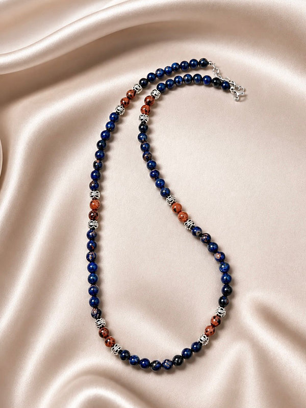 ABYSS — Collana in Sodalite e Diaspro Rosso