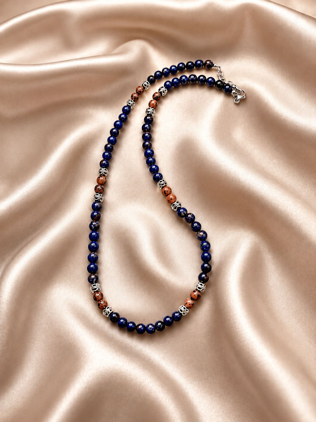 ABYSS — Collana in Agata Blu e Diaspro Rosso