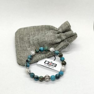 bracelet-elastic-8mm-stones-blue-white-howlite
